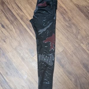 Black and Red Full Length barre leggings